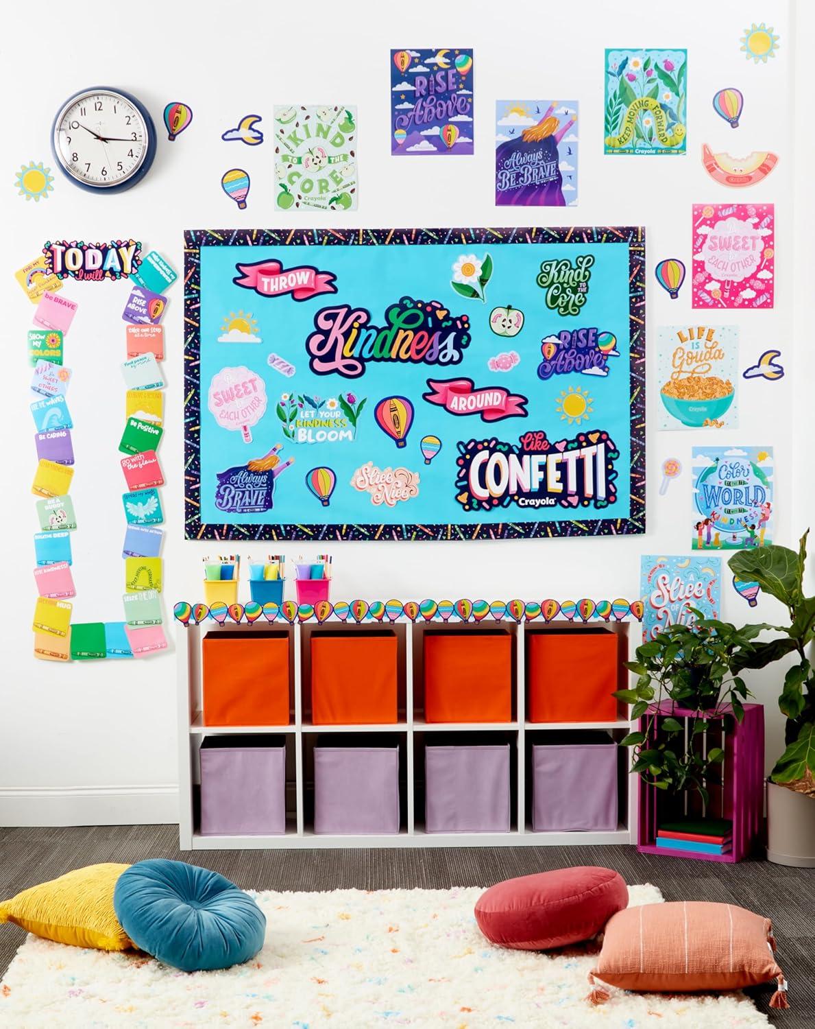 Eureka Crayola Rainbow Decorative Classroom and Bulletin Board Trim for Teachers, 2.25″ Wide, 12 Strips for 37 Total Feet(2-1/4″ x 37″ Strips)