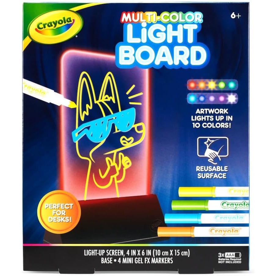 Crayola Ultimate Light Board – ColorVibe, Sound Reactive Light Up Drawing Tablet for Kids, LED Art Projector Board, Kids Gifts, Toys for Boys & Girls, Ages 6+(6″W x 6″H)