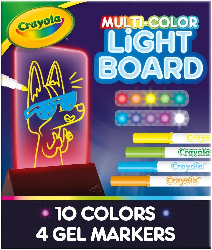 Crayola Ultimate Light Board – ColorVibe, Sound Reactive Light Up Drawing Tablet for Kids, LED Art Projector Board, Kids Gifts, Toys for Boys & Girls, Ages 6+(6″W x 6″H)
