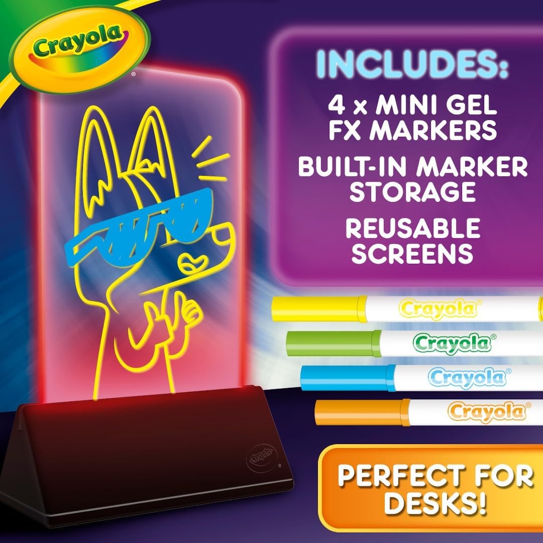Crayola Ultimate Light Board – ColorVibe, Sound Reactive Light Up Drawing Tablet for Kids, LED Art Projector Board, Kids Gifts, Toys for Boys & Girls, Ages 6+(6″W x 6″H)