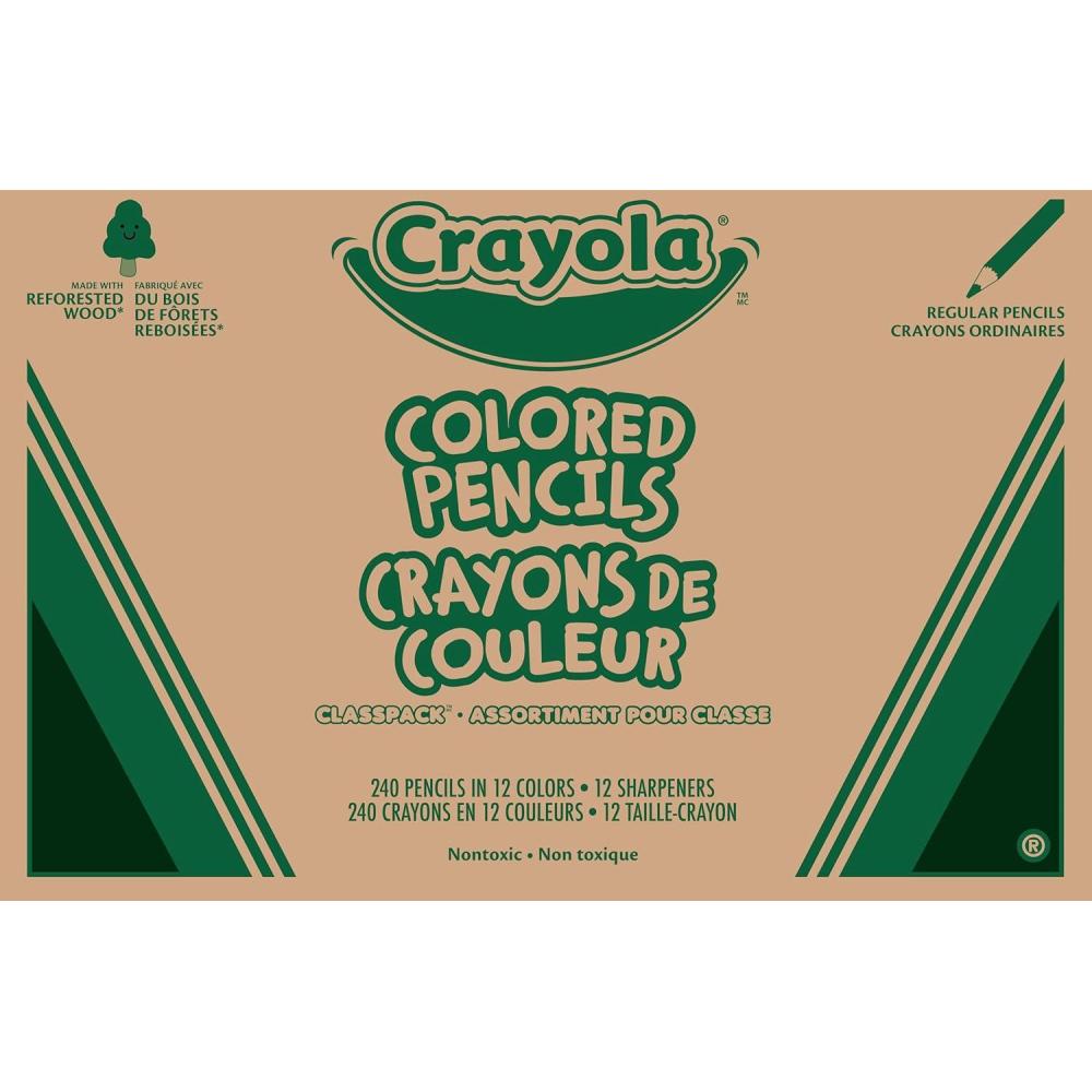 Crayola Colored Pencils Classpack (240ct), Bulk Colored Pencils for Kids, 12 Colors, Coloring Supplies, Must Have Teacher Classroom Essentials for School
