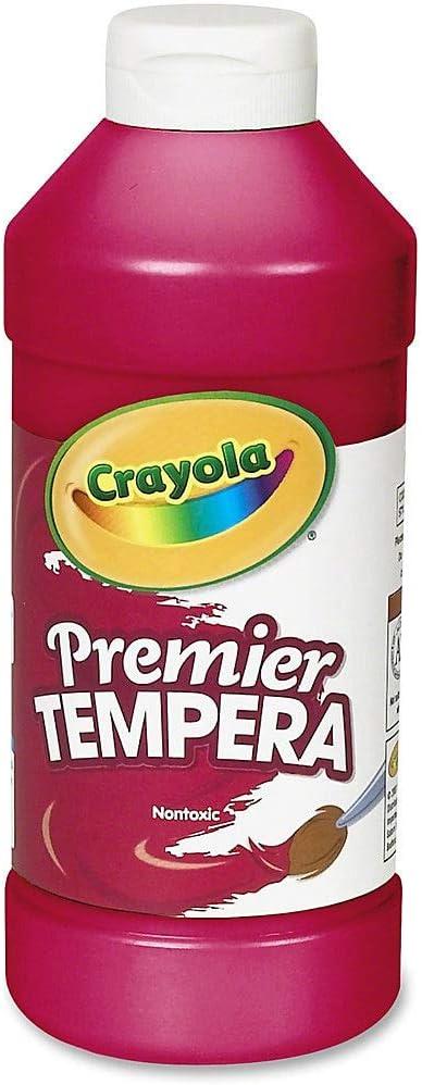 Crayola Premier Tempera Paint For Kids – Orange (16oz), Kids Classroom Supplies, Great For Arts & Crafts, Non Toxic, Easy Squeeze Bottle(Red)