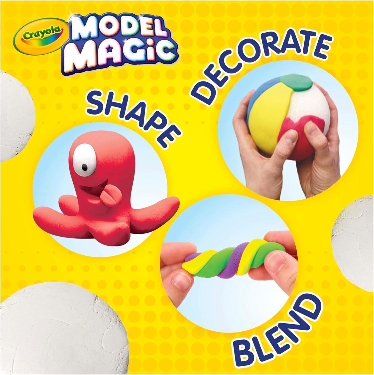 Crayola Model Magic White, 4-Pack (8 oz Each) – Air-Dry Modeling Clay Alternative for Kids, Christmas Gifts for Grandkids & Toddlers, Reusable Sculpting Material(White)
