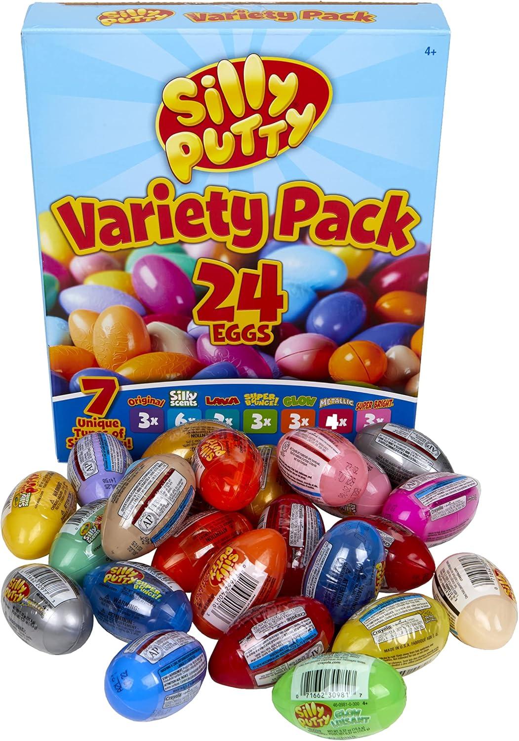 Crayola Silly Putty Bulk Variety Pack (24ct), Assorted Soft Sensory Putty, Kids Fidget Toys, Goodie Bag & Treasure Box Sensory Toys, Gift for Kids, Ages 4+ [Amazon Exclusive]