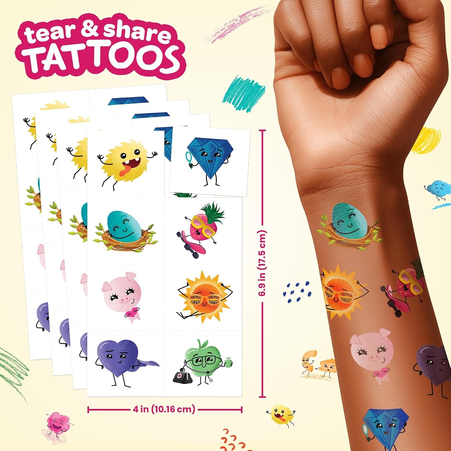 Crayola I Feel Temporary Tattoo Set, Variety Pack with 200+ Tattoos for Kids Ages 4+,Fun Emoji Designs