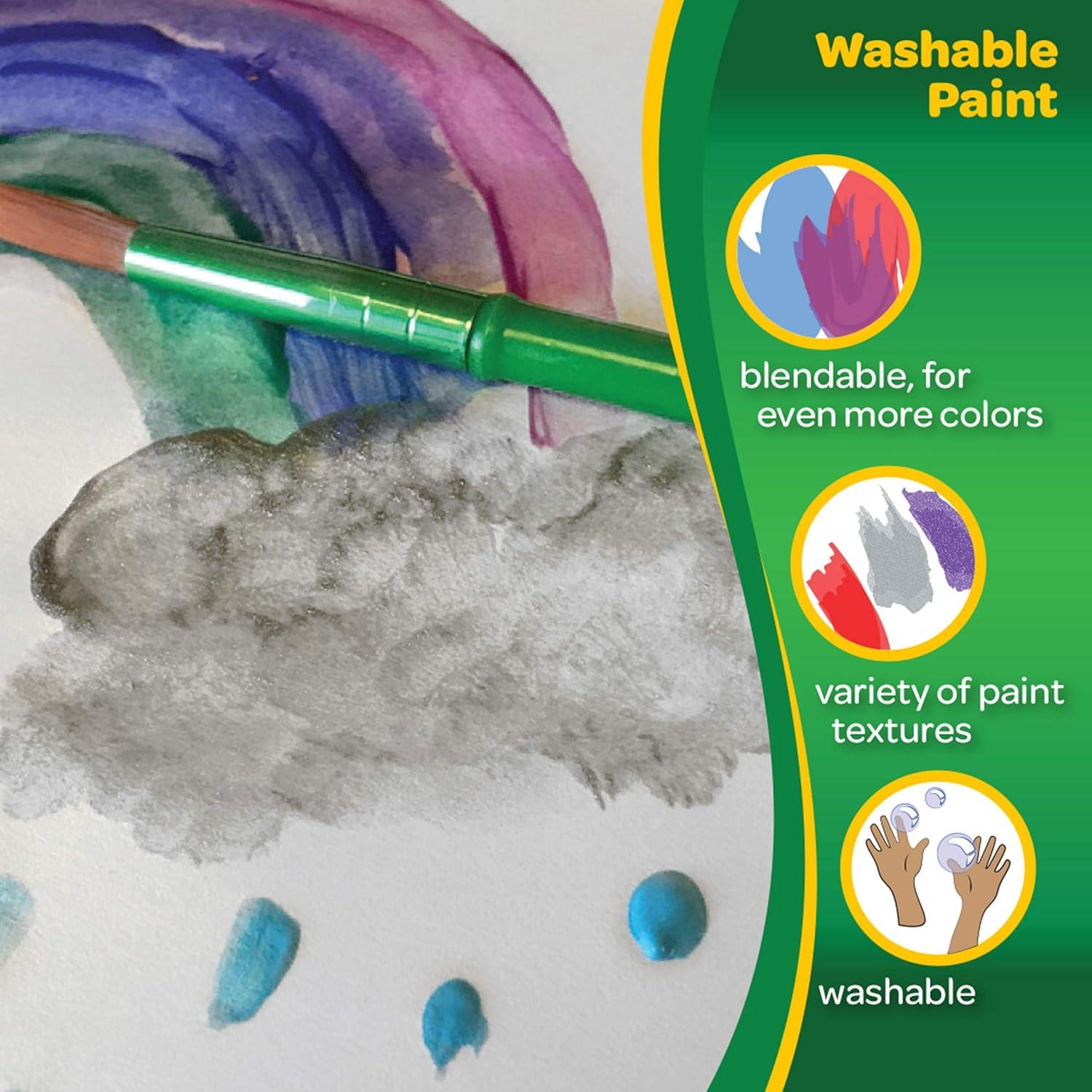 Crayola Kids Washable Paint Set, 42 Ct. Gift for Kids, Ages 3, 4, 5, 6, 7, Assorted(Paint Set)
