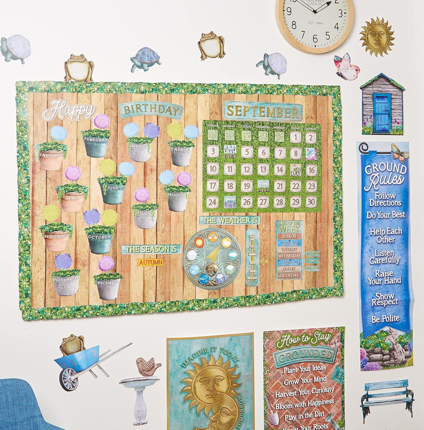 Eureka Crayola Crayons Paper Cut-Out Classroom Decorations for Teachers, 36 Pieces(Curiosity Garden)