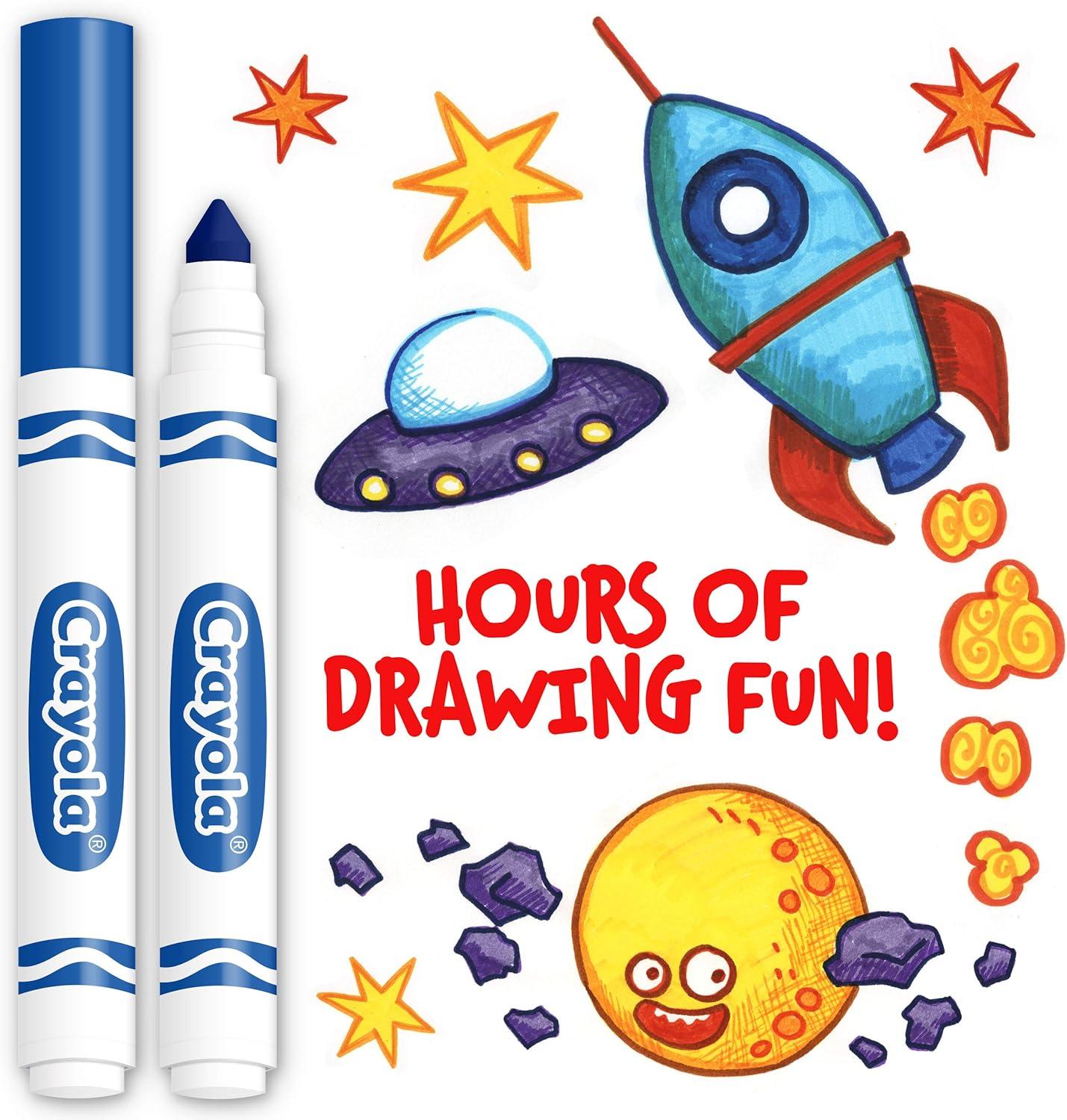 Crayola Broad Line Markers – Black (12ct), Markers for Kids, Bulk School Supplies for Teachers, Nontoxic, Marker Refill with Reusable Box(Blue)