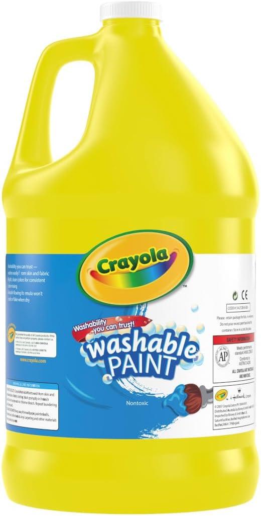 Crayola Washable Paint for Kids – Blue (1 Gallon), Kids Arts and Crafts Supplies, Non Toxic, Bulk(Yellow)