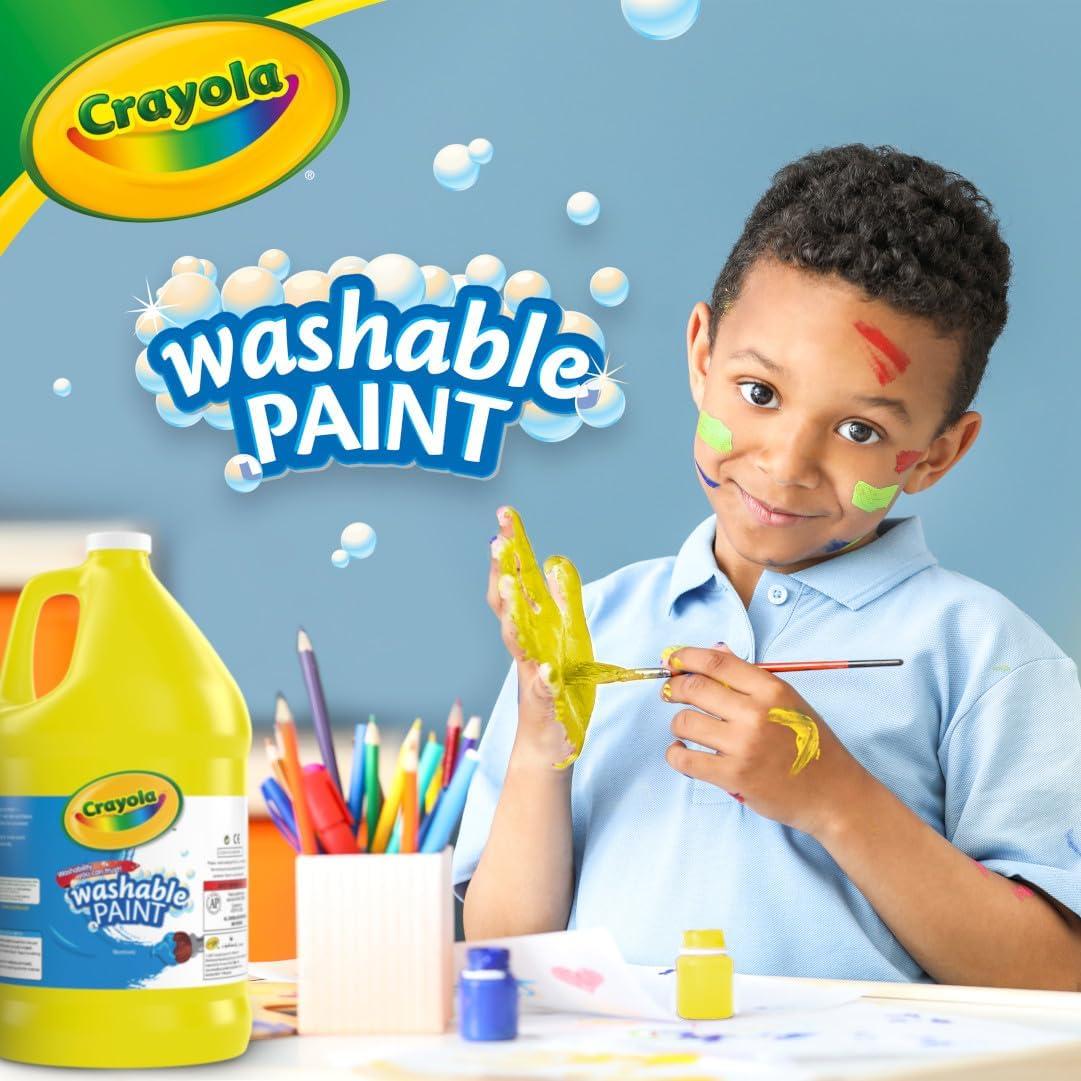 Crayola Washable Paint for Kids – Blue (1 Gallon), Kids Arts and Crafts Supplies, Non Toxic, Bulk(Yellow)