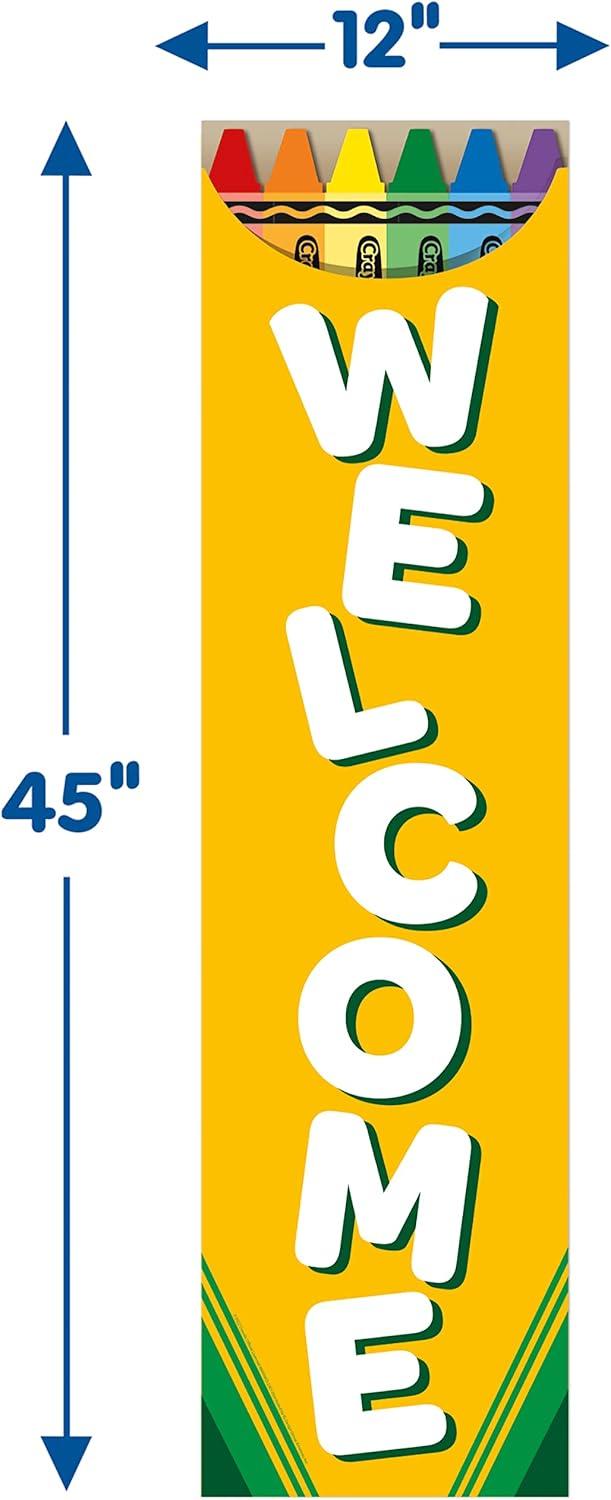Eureka Crayola Welcome Vertical Classroom Banner for Teachers, 12″ x 45″