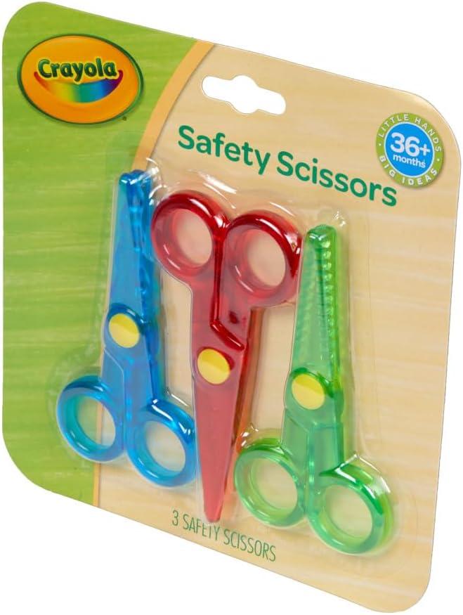 Crayola Toddler Safety Scissors (3pk), Blunt Tip Training Scissors for Preschool Learning Activities, Right & Left Handed, Toddler Arts & Crafts Essentials(Safety Scissors)
