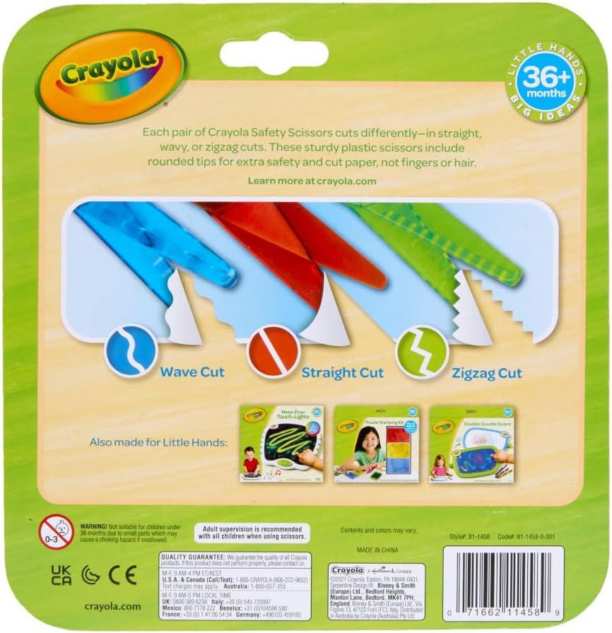 Crayola Toddler Safety Scissors (3pk), Blunt Tip Training Scissors for Preschool Learning Activities, Right & Left Handed, Toddler Arts & Crafts Essentials(Safety Scissors)