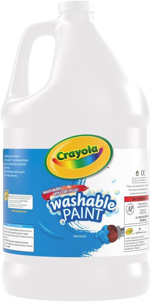 Crayola Washable Paint for Kids – Blue (1 Gallon), Kids Arts and Crafts Supplies, Non Toxic, Bulk(White)