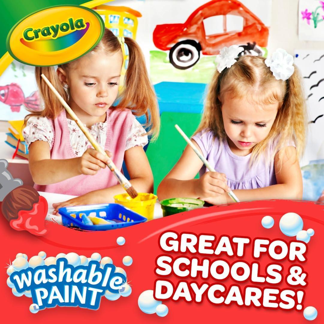 Crayola Washable Paint for Kids – Blue (1 Gallon), Kids Arts and Crafts Supplies, Non Toxic, Bulk(White)