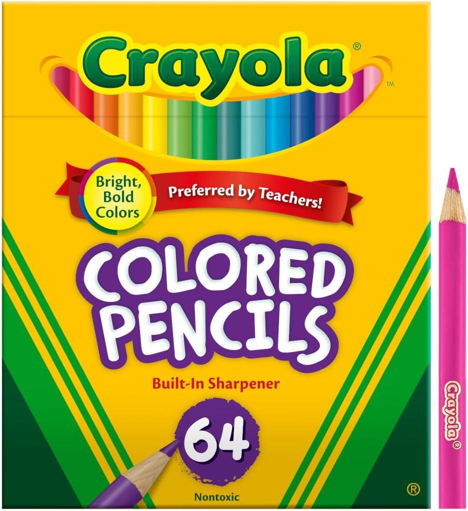 Crayola Mini Colored Pencils (Colors may vary), Coloring Supplies for Kids, 64 Count, Gift(64 Count (Pack of 1))