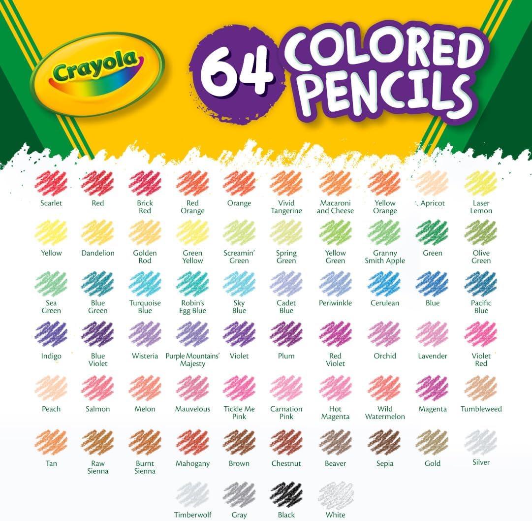 Crayola Mini Colored Pencils (Colors may vary), Coloring Supplies for Kids, 64 Count, Gift(64 Count (Pack of 1))