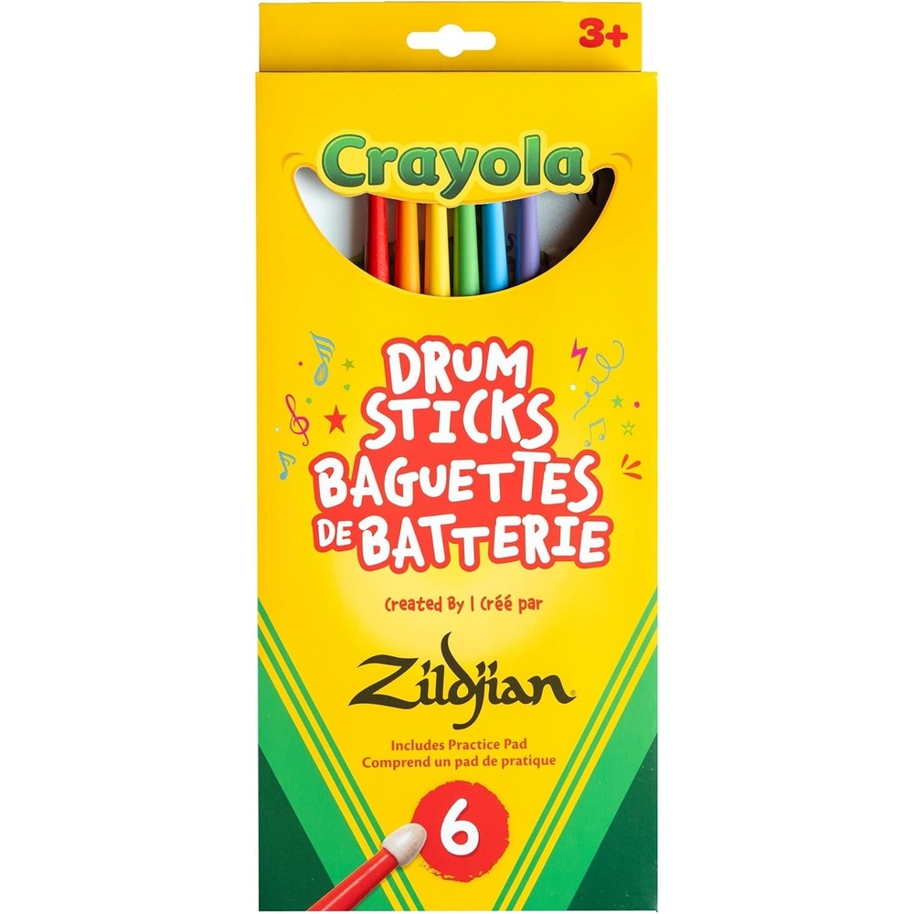 Zildjian ZKIDS Crayola Kids Drumsticks | fun colorful design for young players, lightweight easy-hold build, ideal first lesson gift, smaller grip for little hands