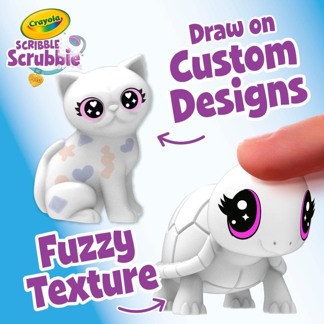 Crayola Scribble Scrubbies Glam Pack (4 Pets), Holiday for Kids, Washable Pet Care Toy, Coloring Animal Craft, Stocking Stuffer Toys for Girls & Boys, 3+(Spray Boutique)