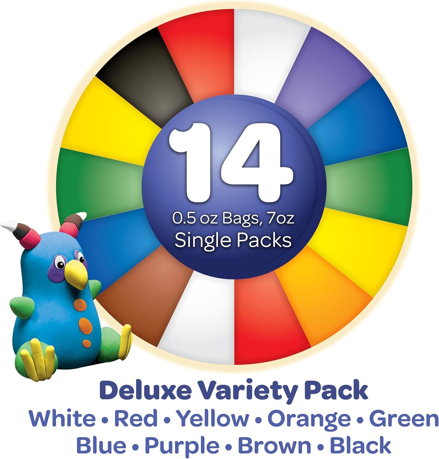 Crayola Model Magic Deluxe Variety Pack (14ct), Stocking Stuffers, Kids Air Dry Clay, 7oz, Bulk Modeling Clay Alternative, Christmas Gifts for Grandkids, Ages 4+