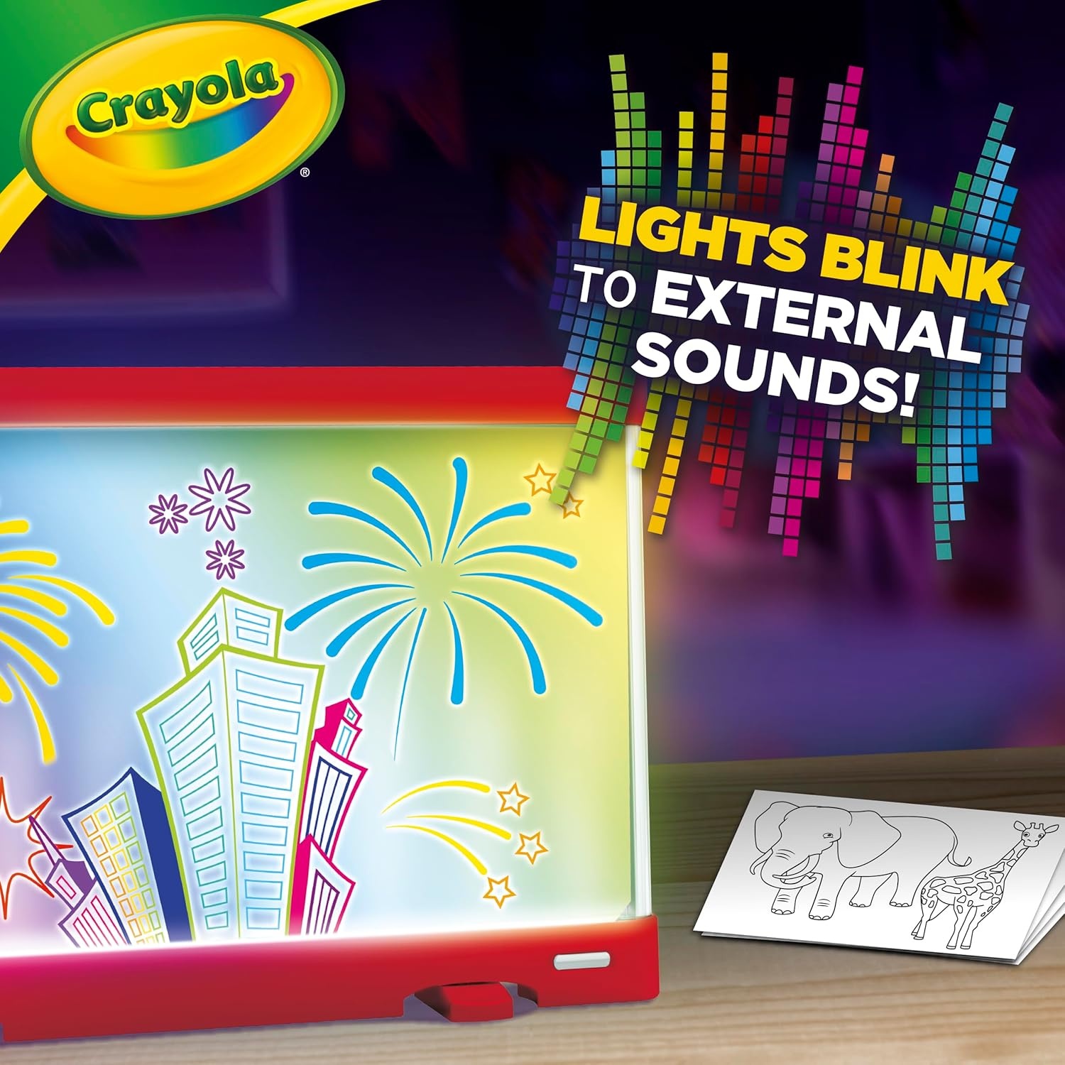 Crayola Ultimate Light Board – ColorVibe, Sound Reactive Light Up Drawing Tablet for Kids, LED Art Projector Board, Kids Gifts, Toys for Boys & Girls, Ages 6+(Compact)