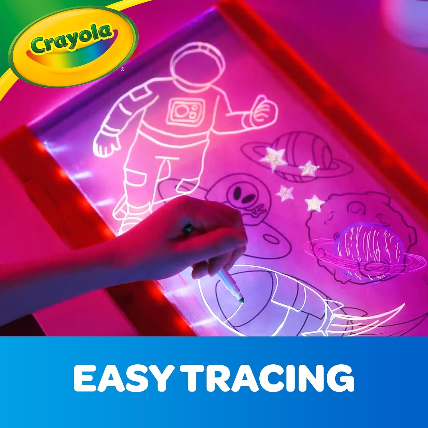 Crayola Ultimate Light Board – ColorVibe, Sound Reactive Light Up Drawing Tablet for Kids, LED Art Projector Board, Kids Gifts, Toys for Boys & Girls, Ages 6+(Compact)