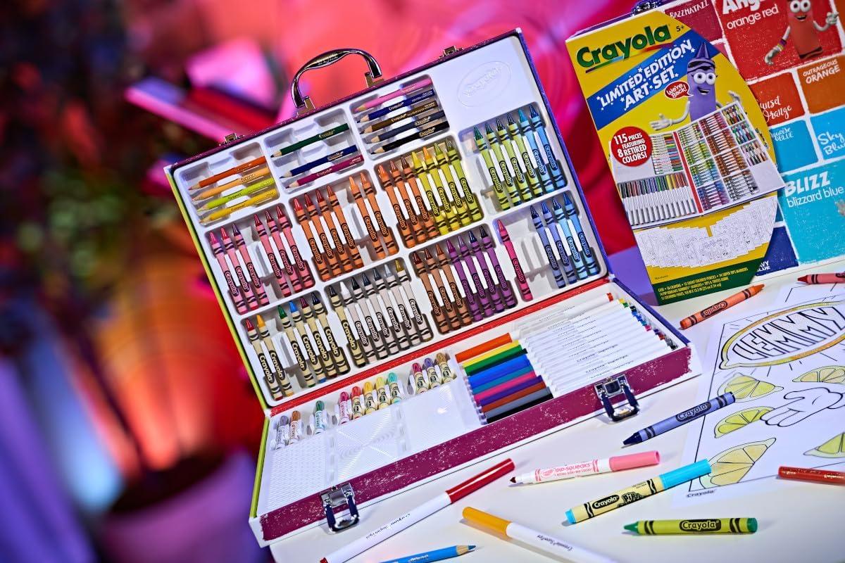 Crayola Limited Edition Coloring Set (115pcs), Kids Drawing Supplies Kit with Crayons, Markers & Colored Pencils, Birthday, Holiday for Kids, 5+(Limited Edition)