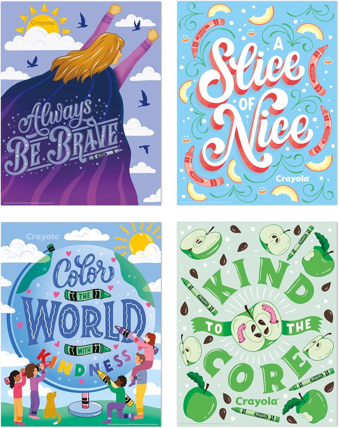 Eureka Crayola Colors of Kindness Mini Classroom Poster Set for Teachers, 11″ x 14″, 8 Pieces(Crayola)