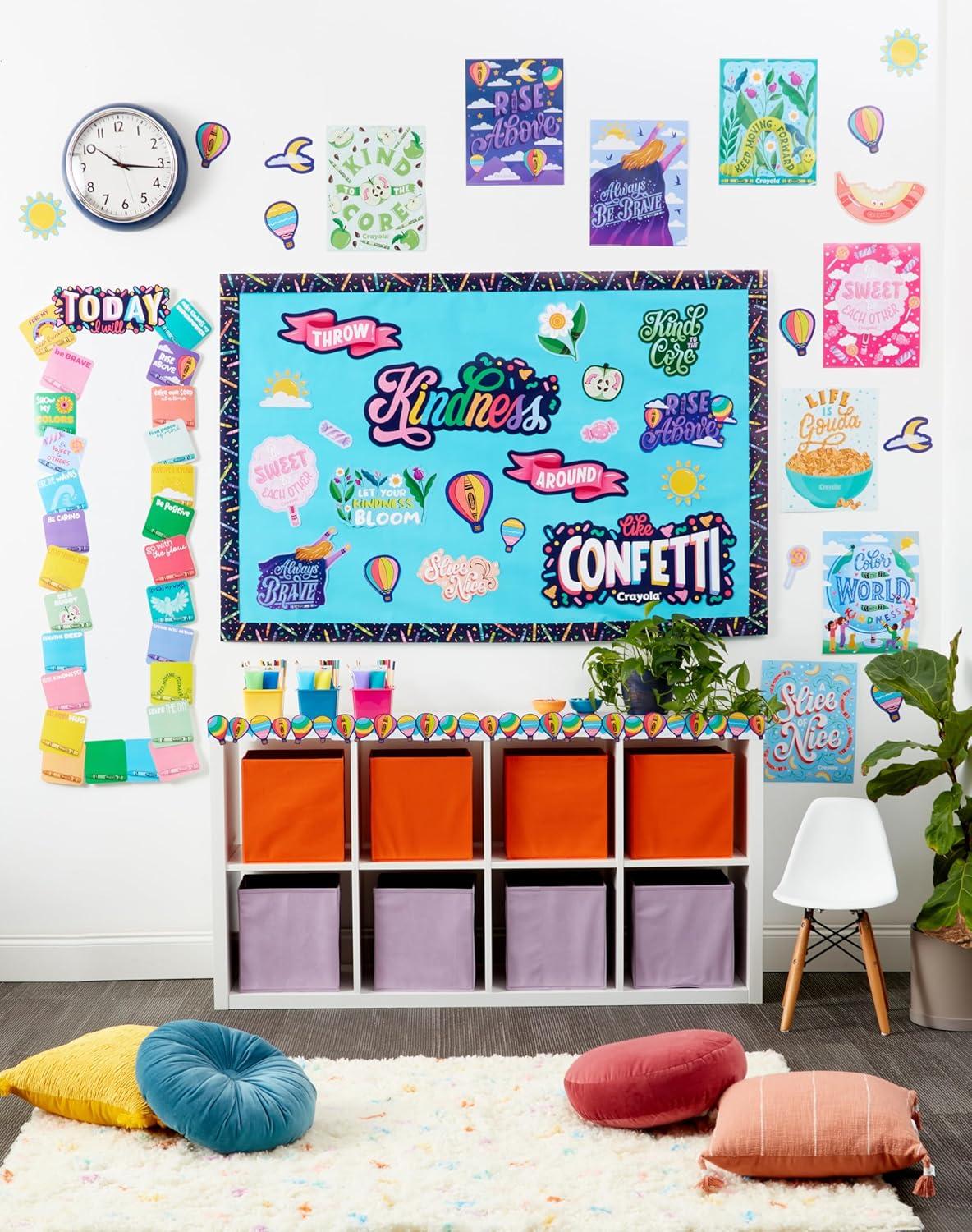 Eureka Crayola Colors of Kindness Mini Classroom Poster Set for Teachers, 11″ x 14″, 8 Pieces(Crayola)