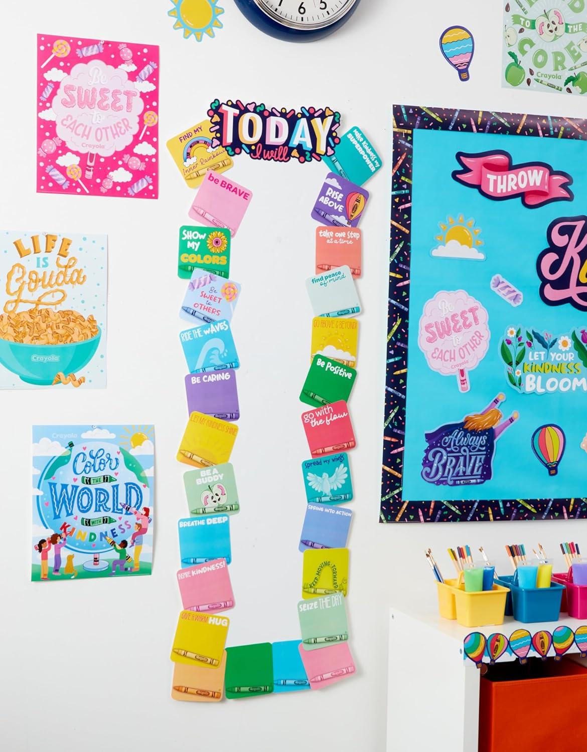 Eureka Crayola Colors of Kindness Mini Classroom Poster Set for Teachers, 11″ x 14″, 8 Pieces(Crayola)