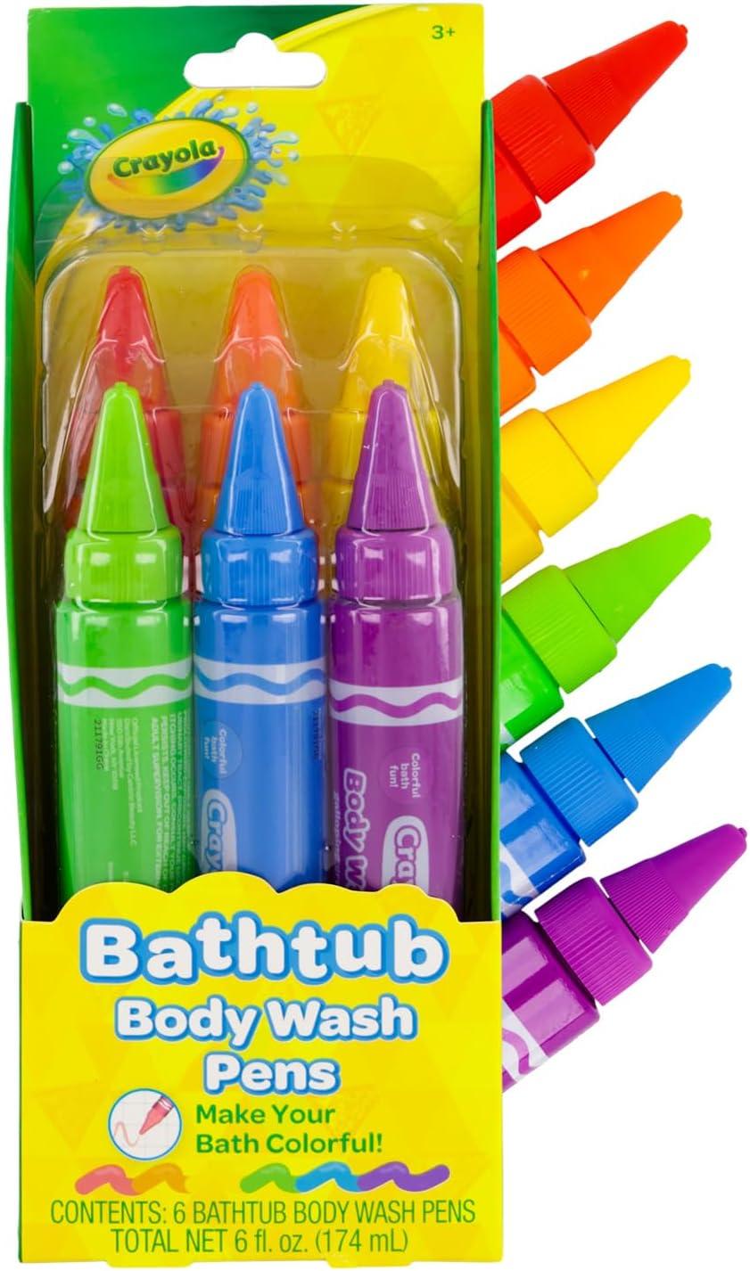 Crayola Taste Beauty Bathtub Bodywash Pens, Kids’ Bath Toys per Pack (6), Adult Supervision Recommended(6 Count (Pack of 1))