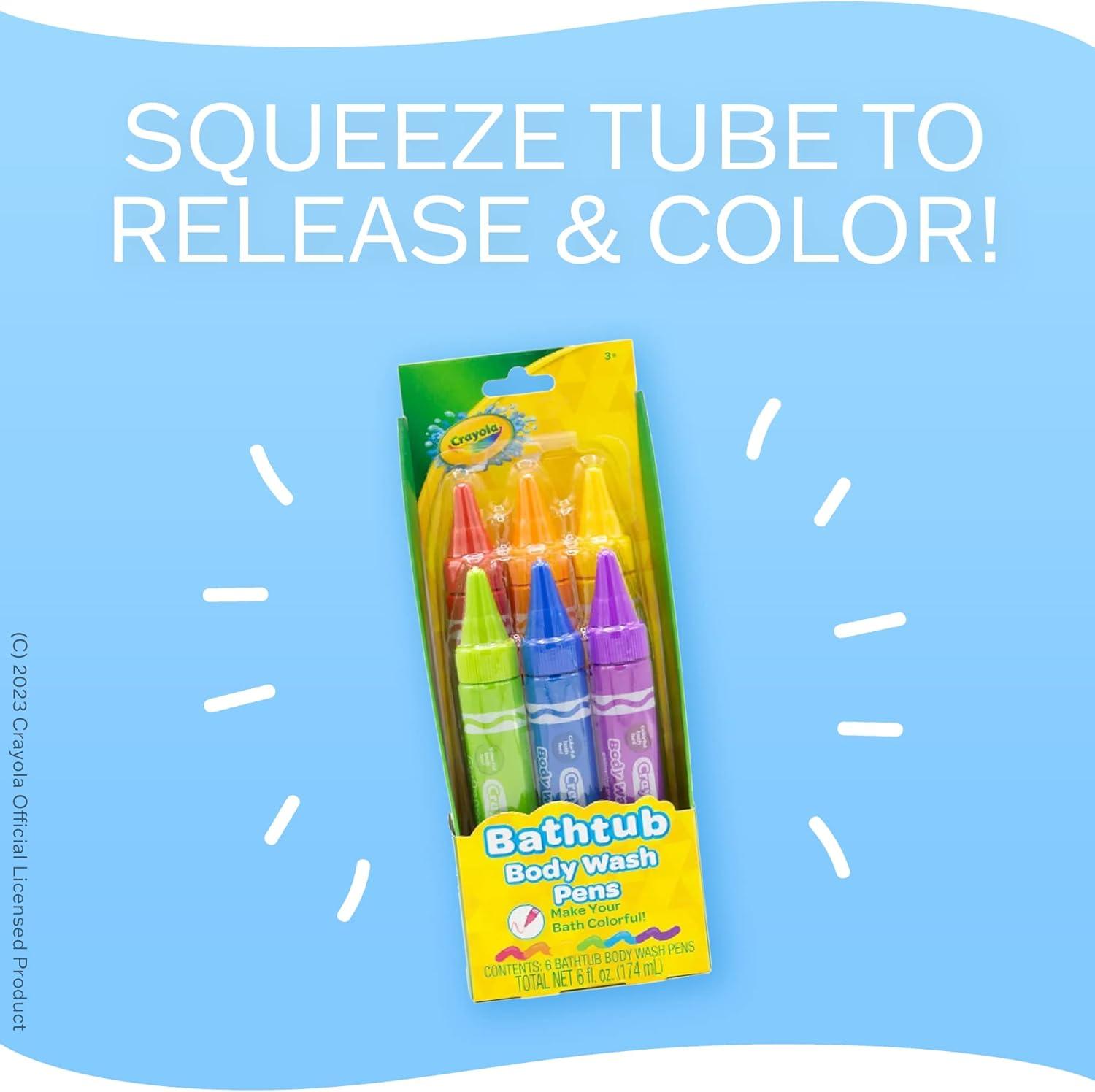 Crayola Taste Beauty Bathtub Bodywash Pens, Kids’ Bath Toys per Pack (6), Adult Supervision Recommended(6 Count (Pack of 1))