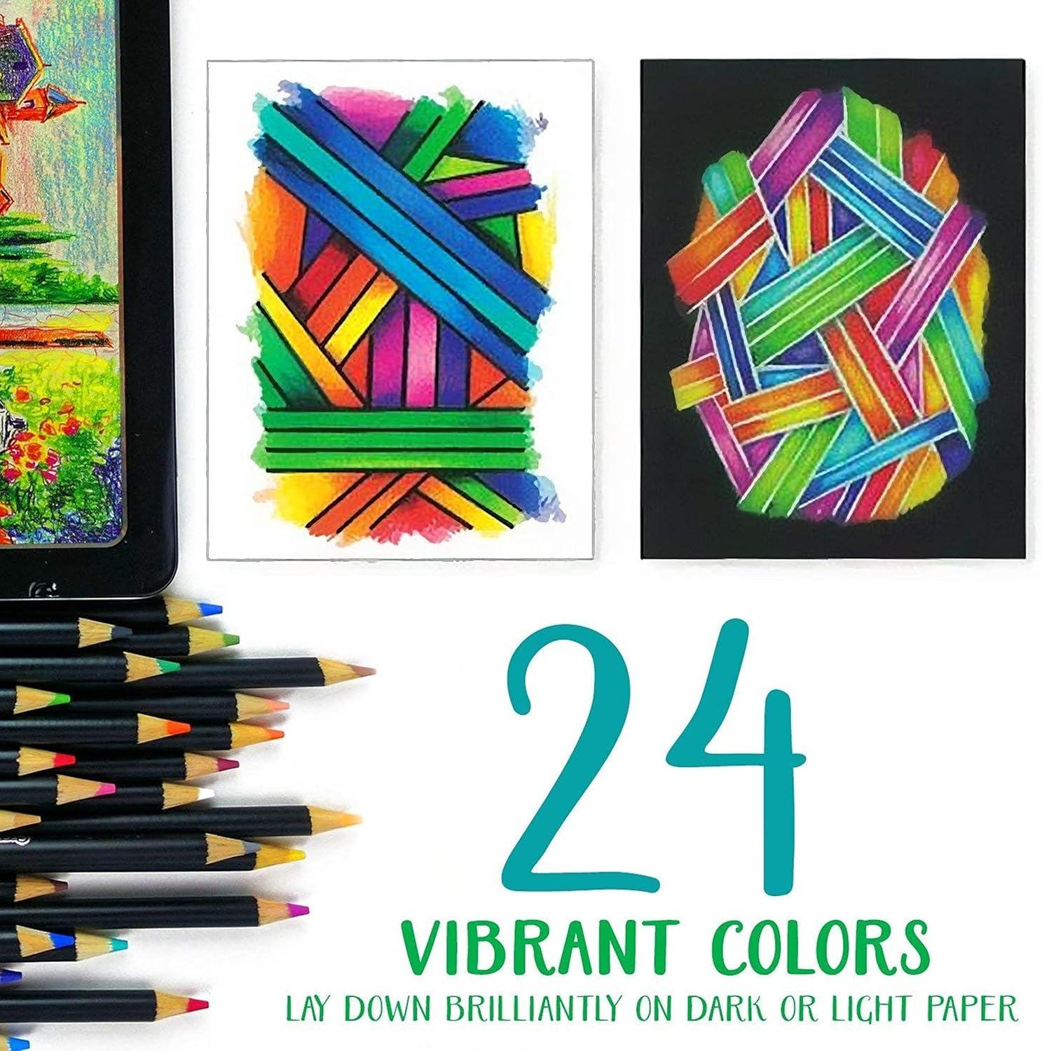 Crayola Signature Blend & Shade Soft Core Colored Pencils in Tin, Gift – 24 Count, Blend & Shade Colored Pencils