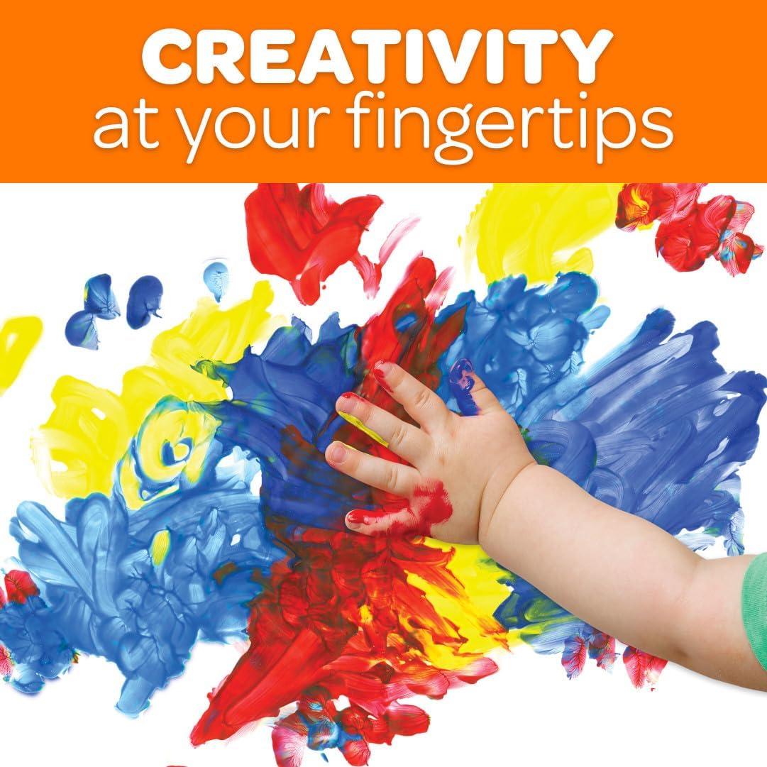 Crayola Washable Finger Paints (6ct), Toddler Paint Set, Nontoxic Finger Paint for Kids, Arts & Crafts Supplies for Toddlers, Teacher Classroom Must Have [Amazon Exclusive](Paints)