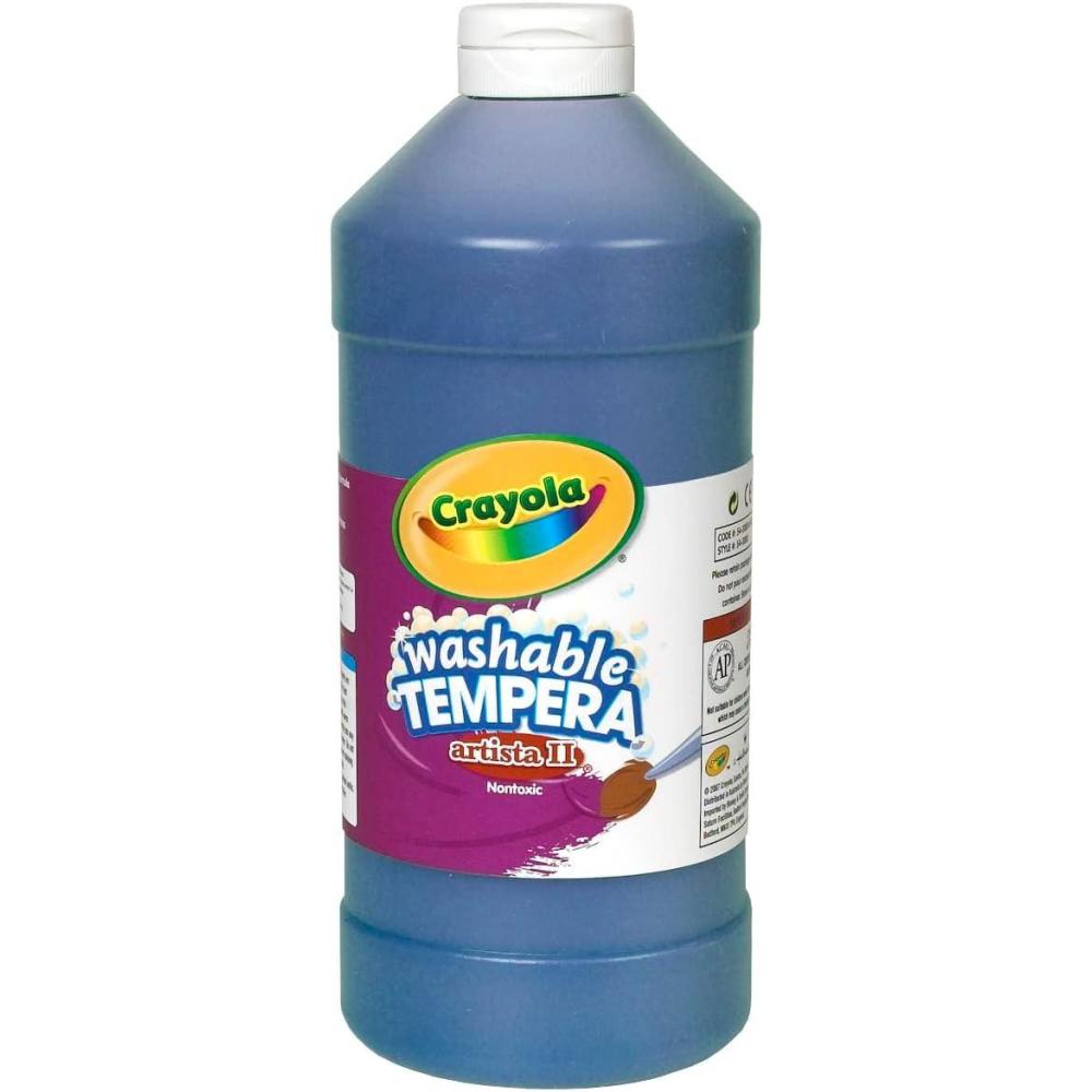Crayola Washable Tempera Paint For Kids, Blue Paint, Classroom Supplies, Non Toxic, 32 Oz Squeeze Bottle