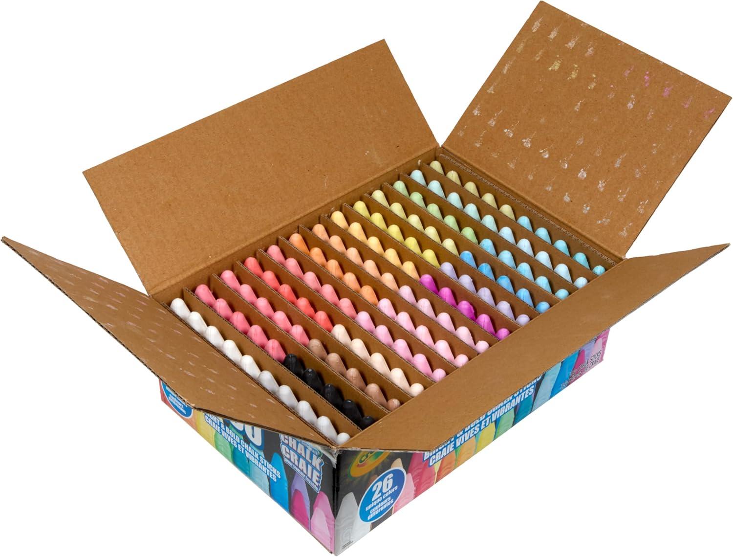 Crayola Ultimate Washable Chalk Collection (64ct), Bulk Outdoor Sidewalk Chalk for Kids, Anti-Roll Sticks, Outdoor Activities & Toys for Kids, Ages 3, 4, 5(Bold & Bright)