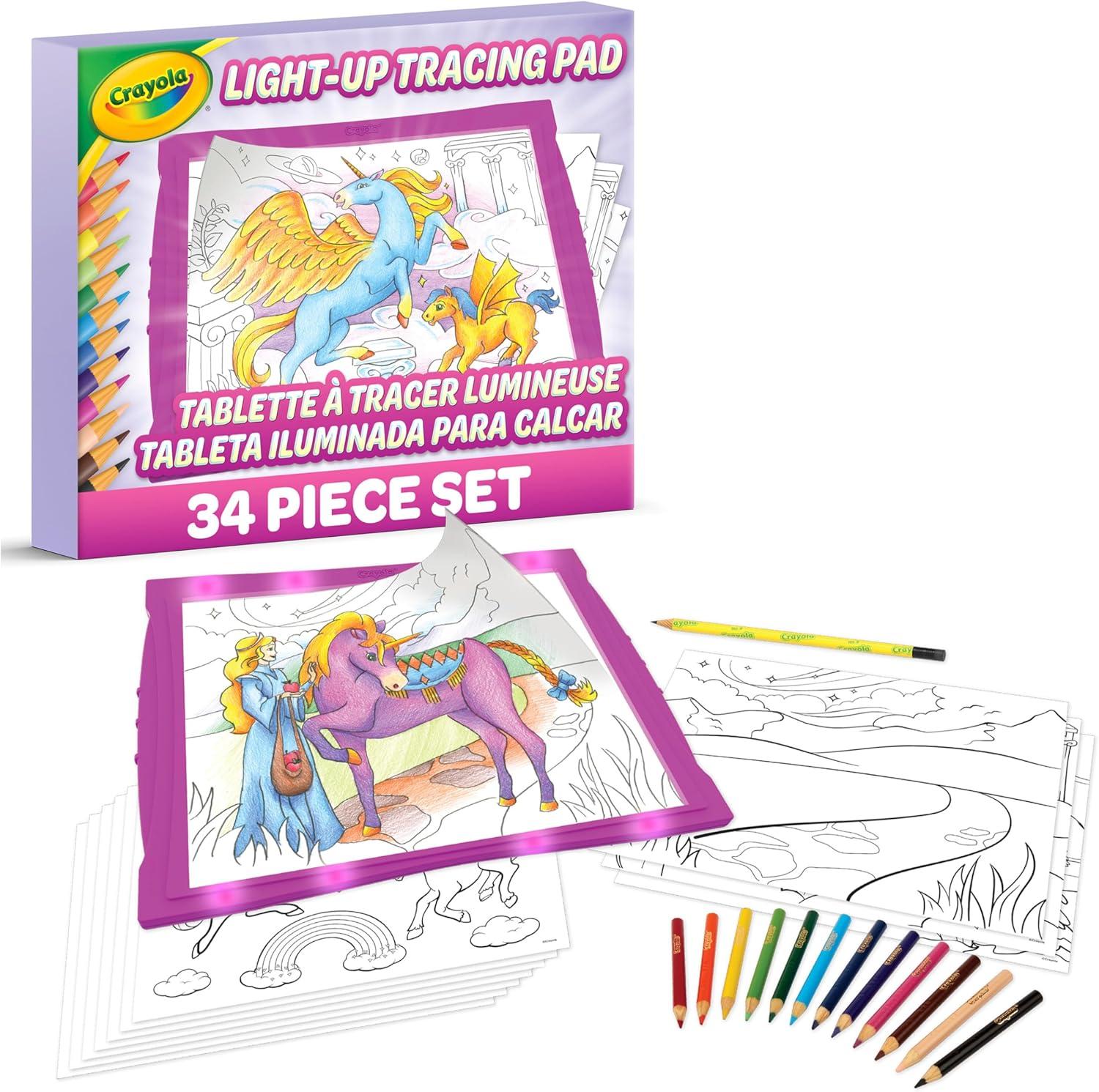 Crayola Light Up Tracing Pad Pink, Best Birthday, Holiday & Christmas Gifts for Girls & Boys, 6, 7, 8 Year Olds, Kids Toys, Light Box Art Kit for Kids [Amazon Exclusive](Pink)