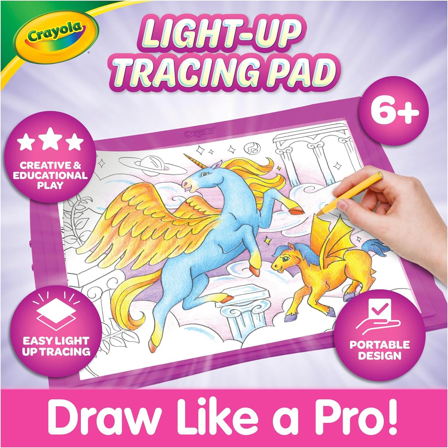 Crayola Light Up Tracing Pad Pink, Best Birthday, Holiday & Christmas Gifts for Girls & Boys, 6, 7, 8 Year Olds, Kids Toys, Light Box Art Kit for Kids [Amazon Exclusive](Pink)