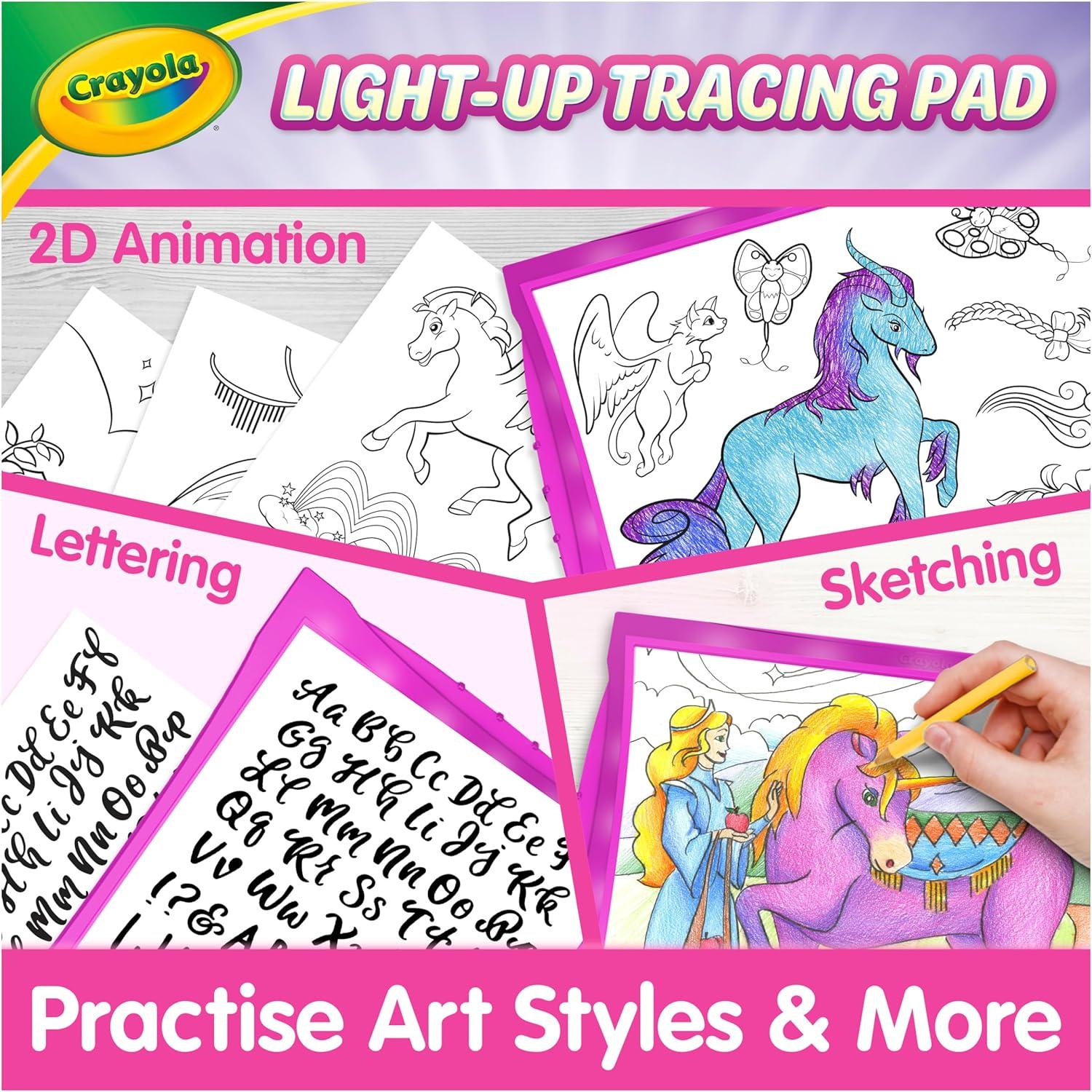 Crayola Light Up Tracing Pad Pink, Best Birthday, Holiday & Christmas Gifts for Girls & Boys, 6, 7, 8 Year Olds, Kids Toys, Light Box Art Kit for Kids [Amazon Exclusive](Pink)