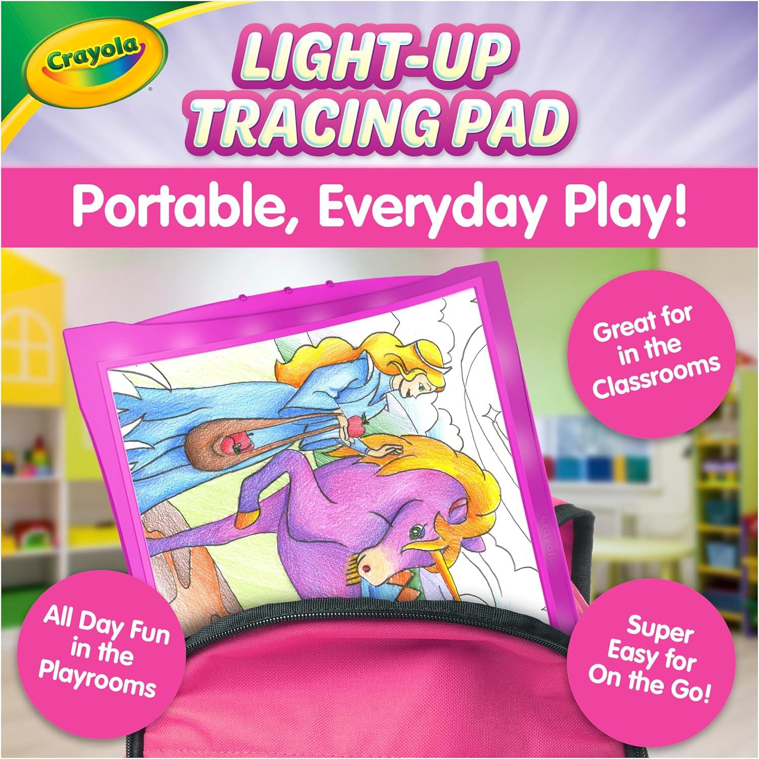Crayola Light Up Tracing Pad Pink, Best Birthday, Holiday & Christmas Gifts for Girls & Boys, 6, 7, 8 Year Olds, Kids Toys, Light Box Art Kit for Kids [Amazon Exclusive](Pink)