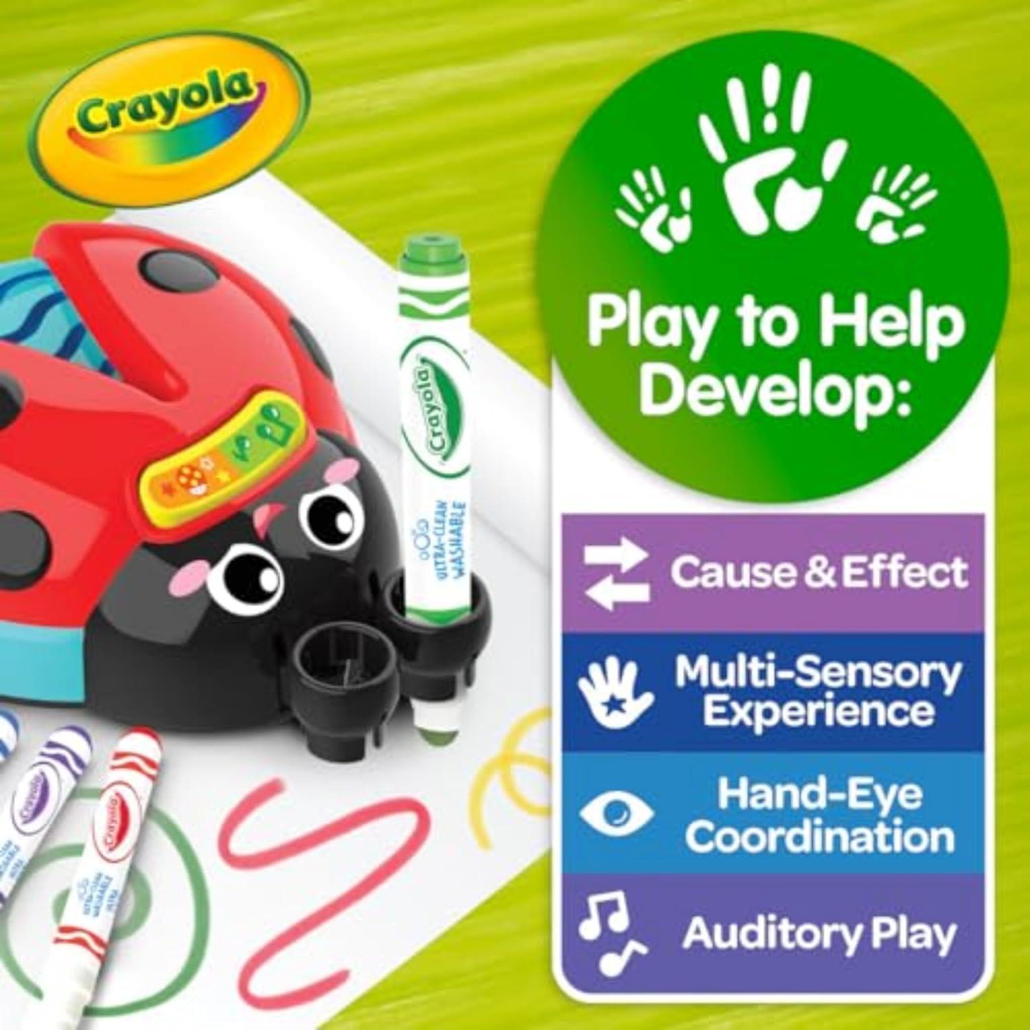 Crayola Toddler Touch Lights, Musical Sensory Toys for Toddlers, Holiday, Light Up Drawing Pad, Mess Free Painting, Travel Activity, 2+(Musical Doodle Bug)
