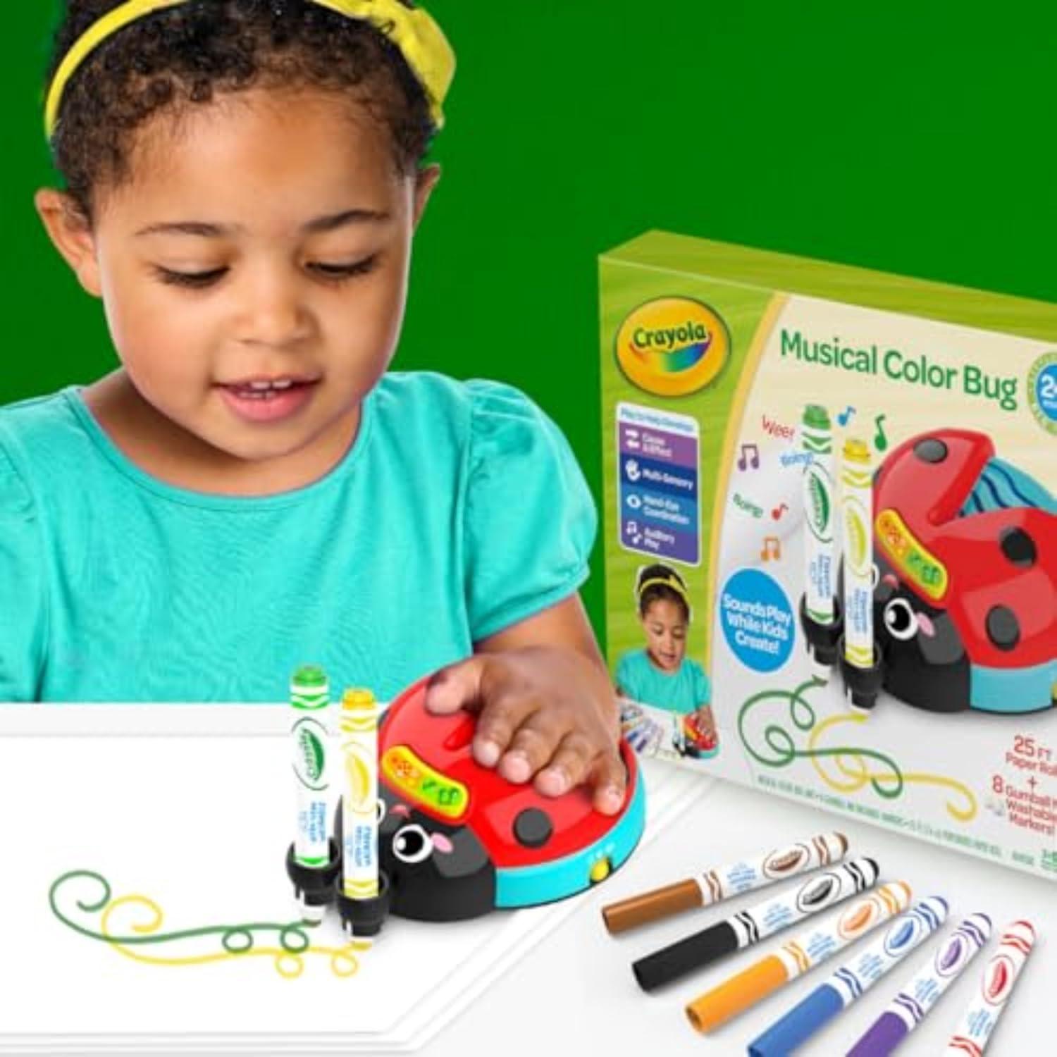 Crayola Toddler Touch Lights, Musical Sensory Toys for Toddlers, Holiday, Light Up Drawing Pad, Mess Free Painting, Travel Activity, 2+(Musical Doodle Bug)