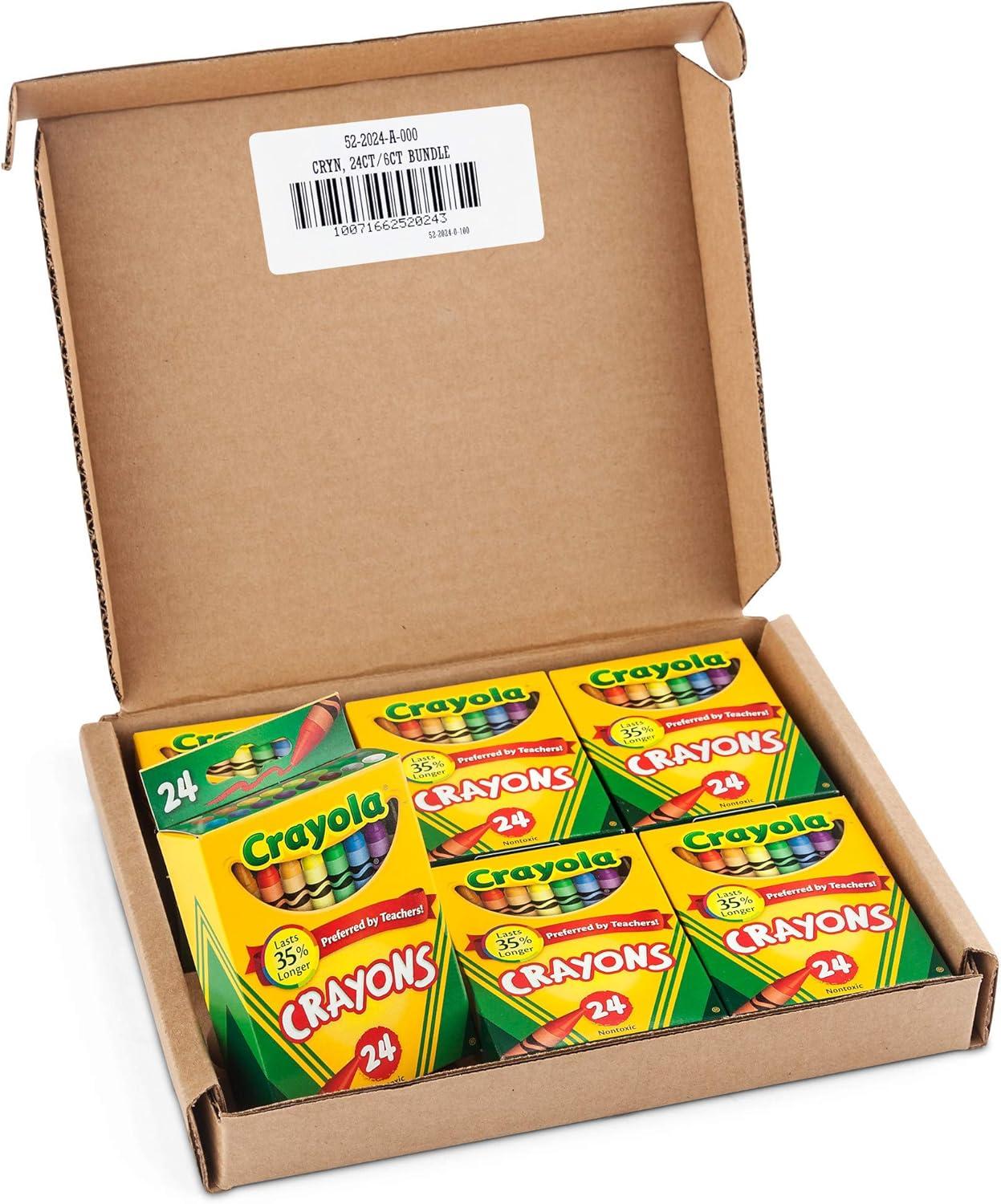 Crayola Jumbo Crayons Bulk, 6 Sets of 16 Large Crayons for Toddlers & Kids, School Supplies, Gifts [Amazon Exclusive](1 Count (Pack of 6))
