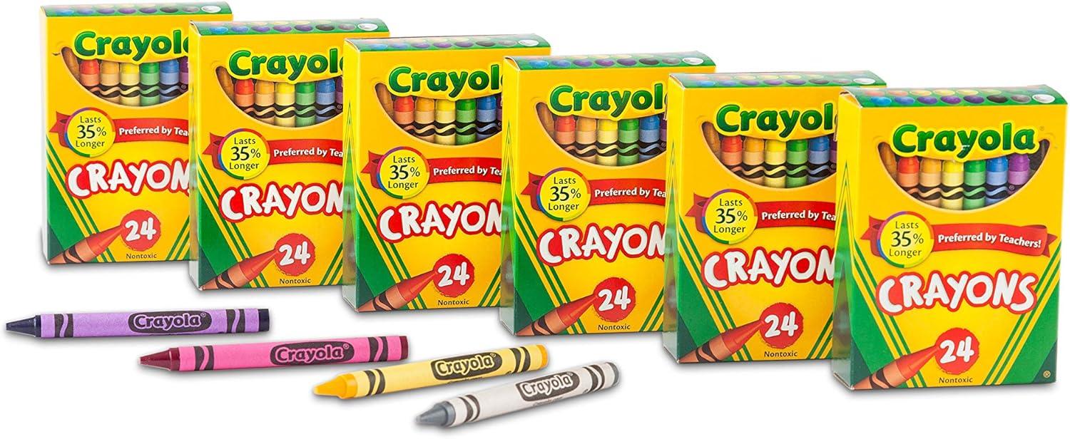 Crayola Jumbo Crayons Bulk, 6 Sets of 16 Large Crayons for Toddlers & Kids, School Supplies, Gifts [Amazon Exclusive](1 Count (Pack of 6))