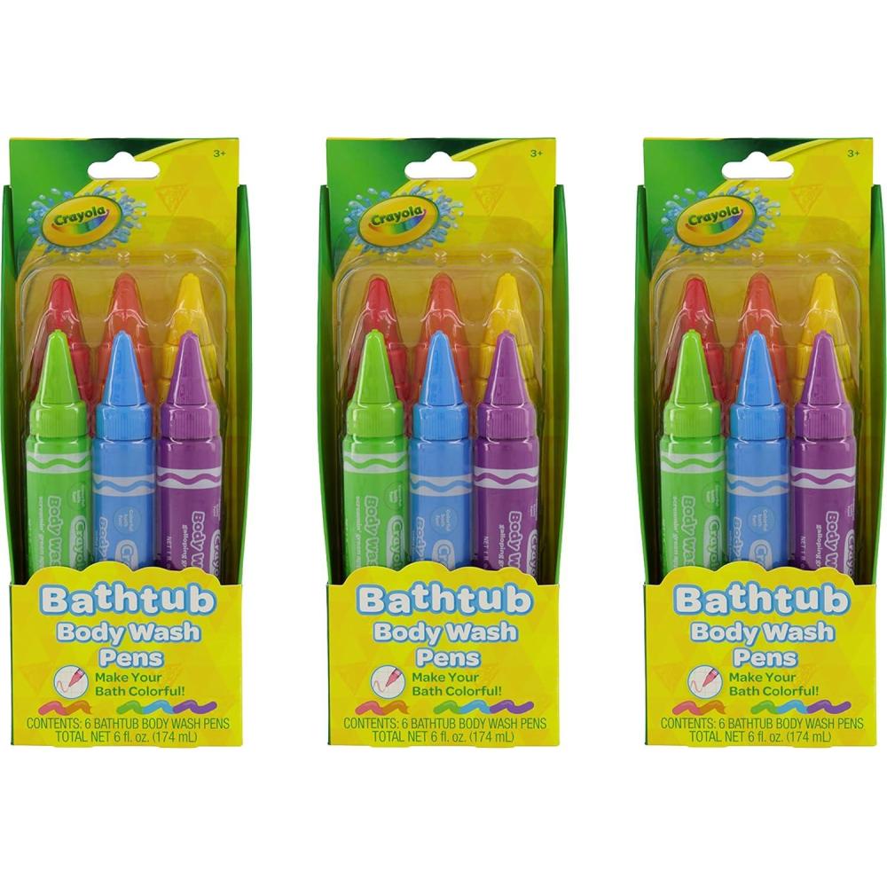 Crayola Taste Beauty Bathtub Bodywash Pens, Kids’ Bath Toys per Pack (3 pcs bundle), Adult Supervision Recommended