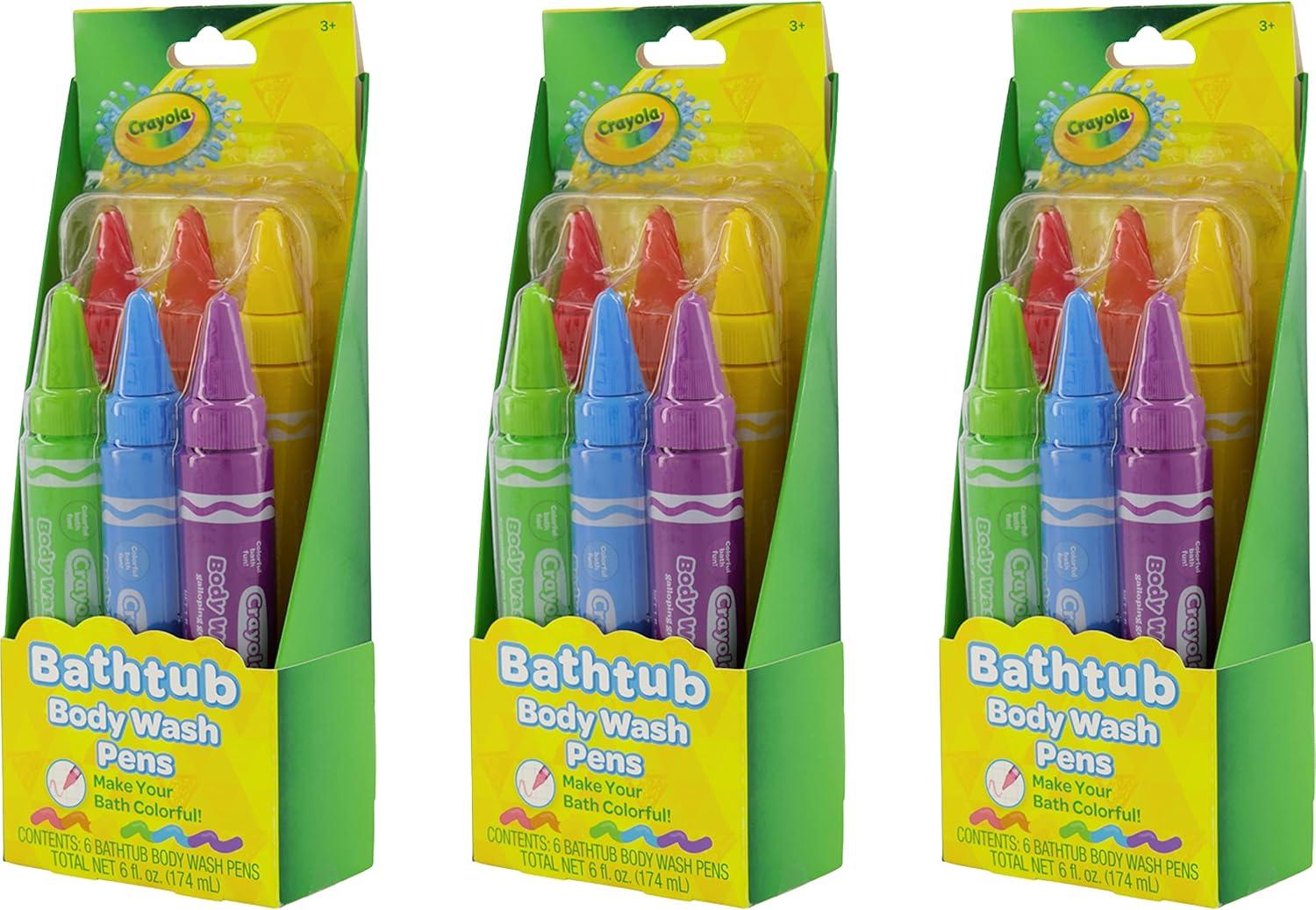 Crayola Taste Beauty Bathtub Bodywash Pens, Kids’ Bath Toys per Pack (3 pcs bundle), Adult Supervision Recommended