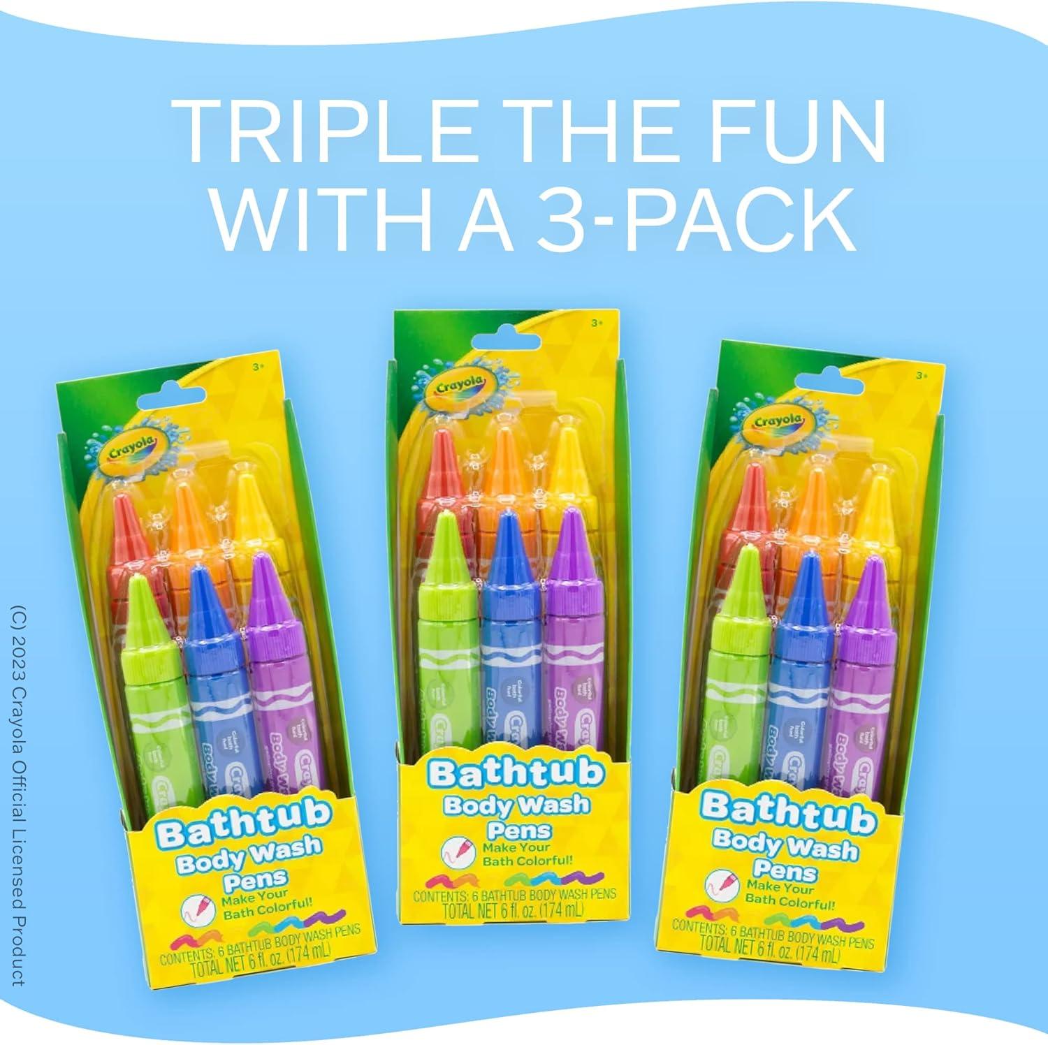 Crayola Taste Beauty Bathtub Bodywash Pens, Kids’ Bath Toys per Pack (3 pcs bundle), Adult Supervision Recommended