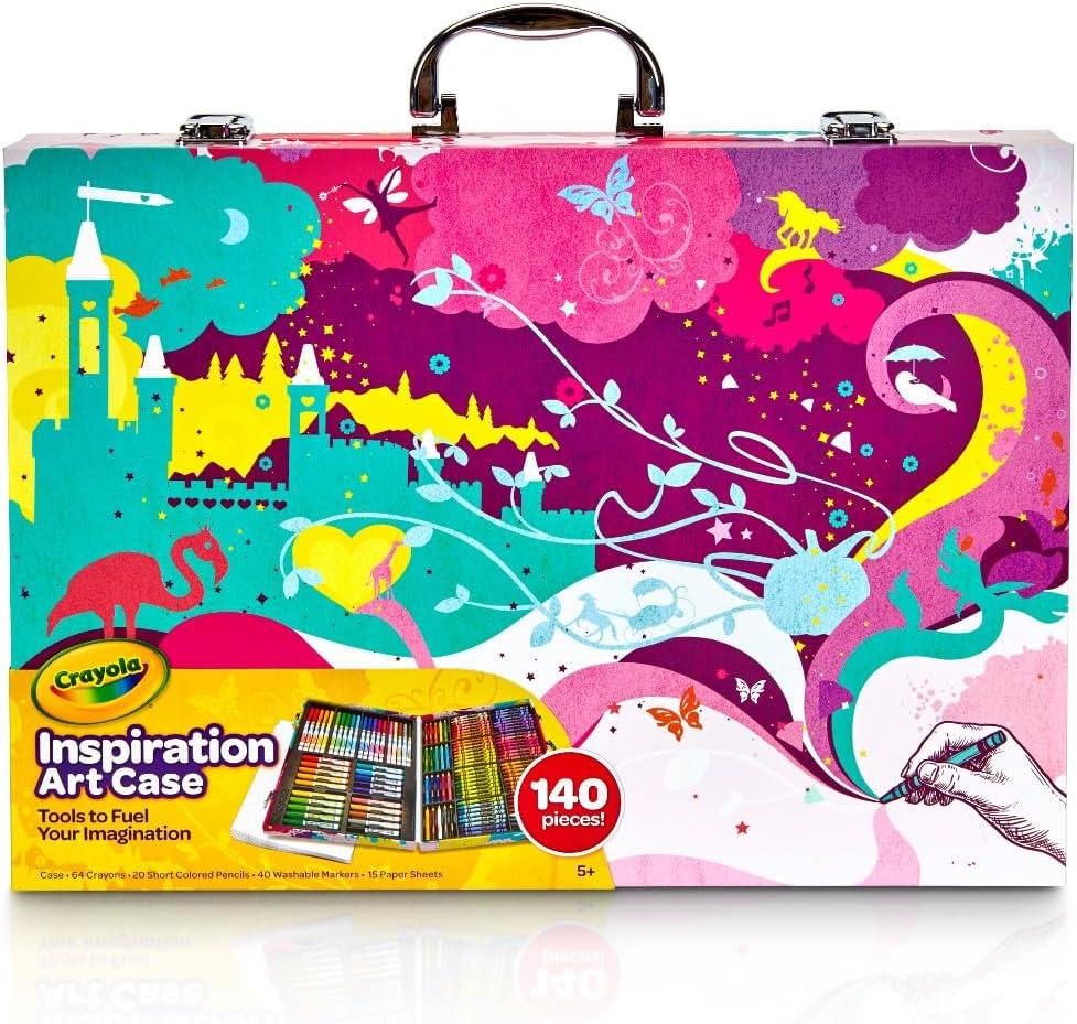 Crayola Limited Edition Coloring Set (115pcs), Kids Drawing Supplies Kit with Crayons, Markers & Colored Pencils, Birthday, Holiday for Kids, 5+(Pink)