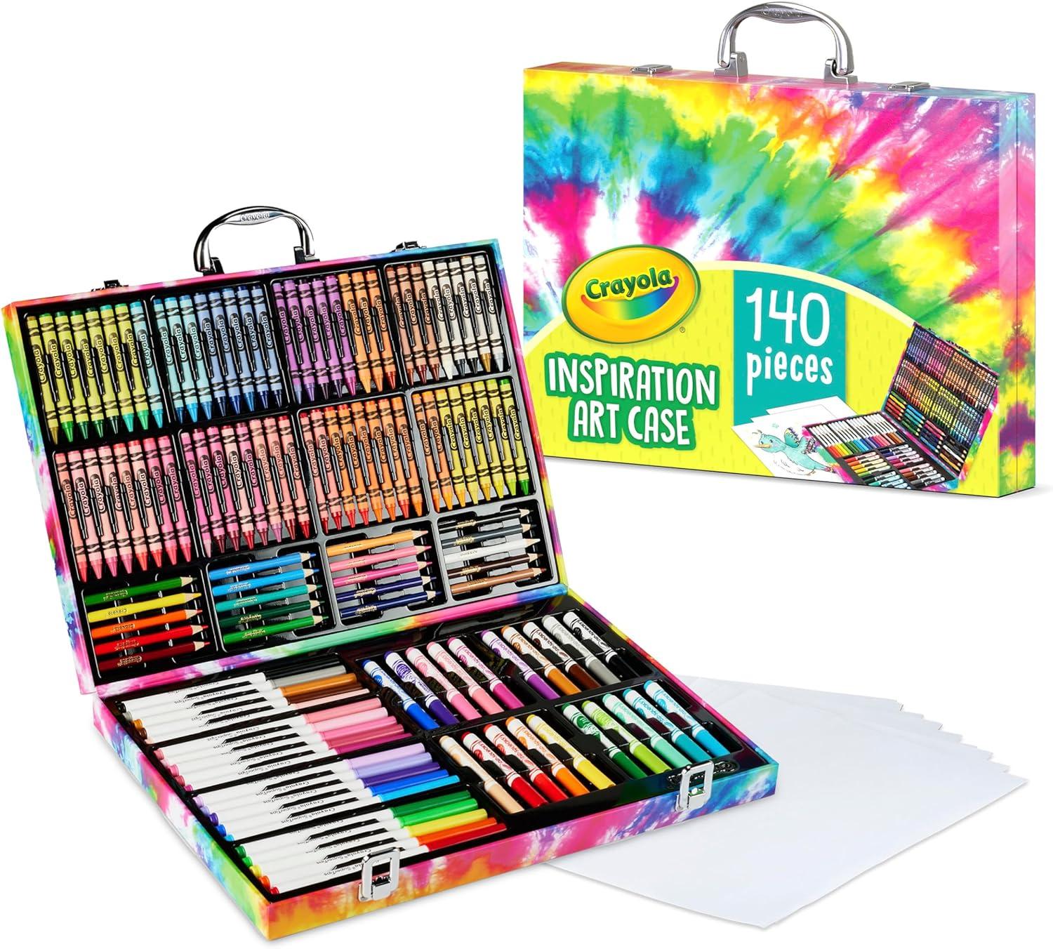Crayola Limited Edition Coloring Set (115pcs), Kids Drawing Supplies Kit with Crayons, Markers & Colored Pencils, Birthday, Holiday for Kids, 5+(Pink)