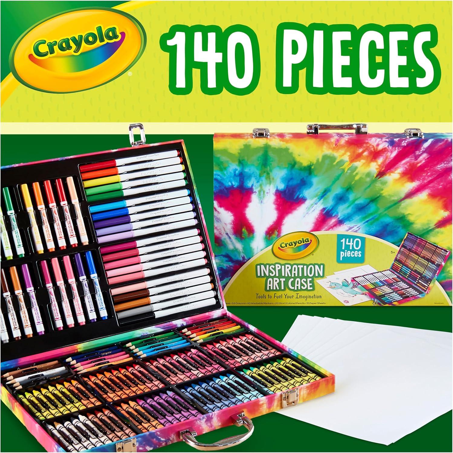 Crayola Limited Edition Coloring Set (115pcs), Kids Drawing Supplies Kit with Crayons, Markers & Colored Pencils, Birthday, Holiday for Kids, 5+(Pink)